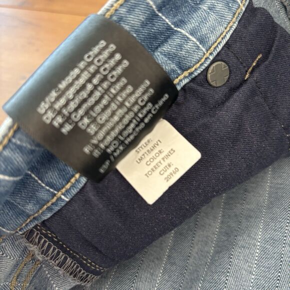 Liverpool Los Angeles Hannah Angled Frayed Crop Jeans Striped Size 4 - Picture 8 of 8